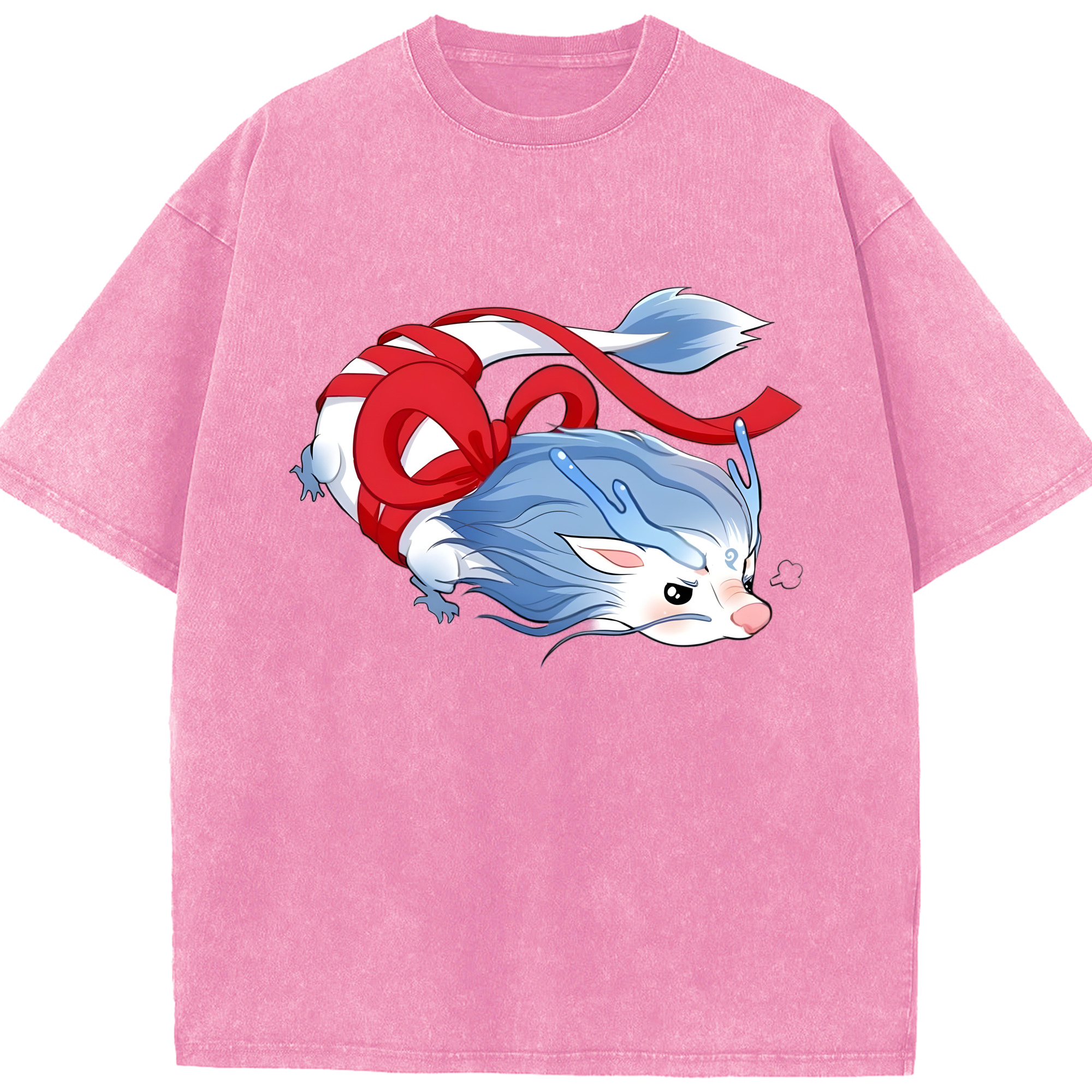（画像用） Ne Zha 2 ナタ 魔童の大暴れ 綿100% ヴィンテージ風 半袖Tシャツ（フロントプリント）